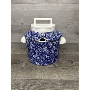 Colonial Calico Blue & White tureen 3 Qt ~no Ladle